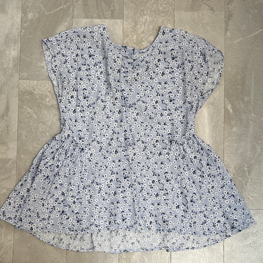 Reserved Blue Floral Tunic Top